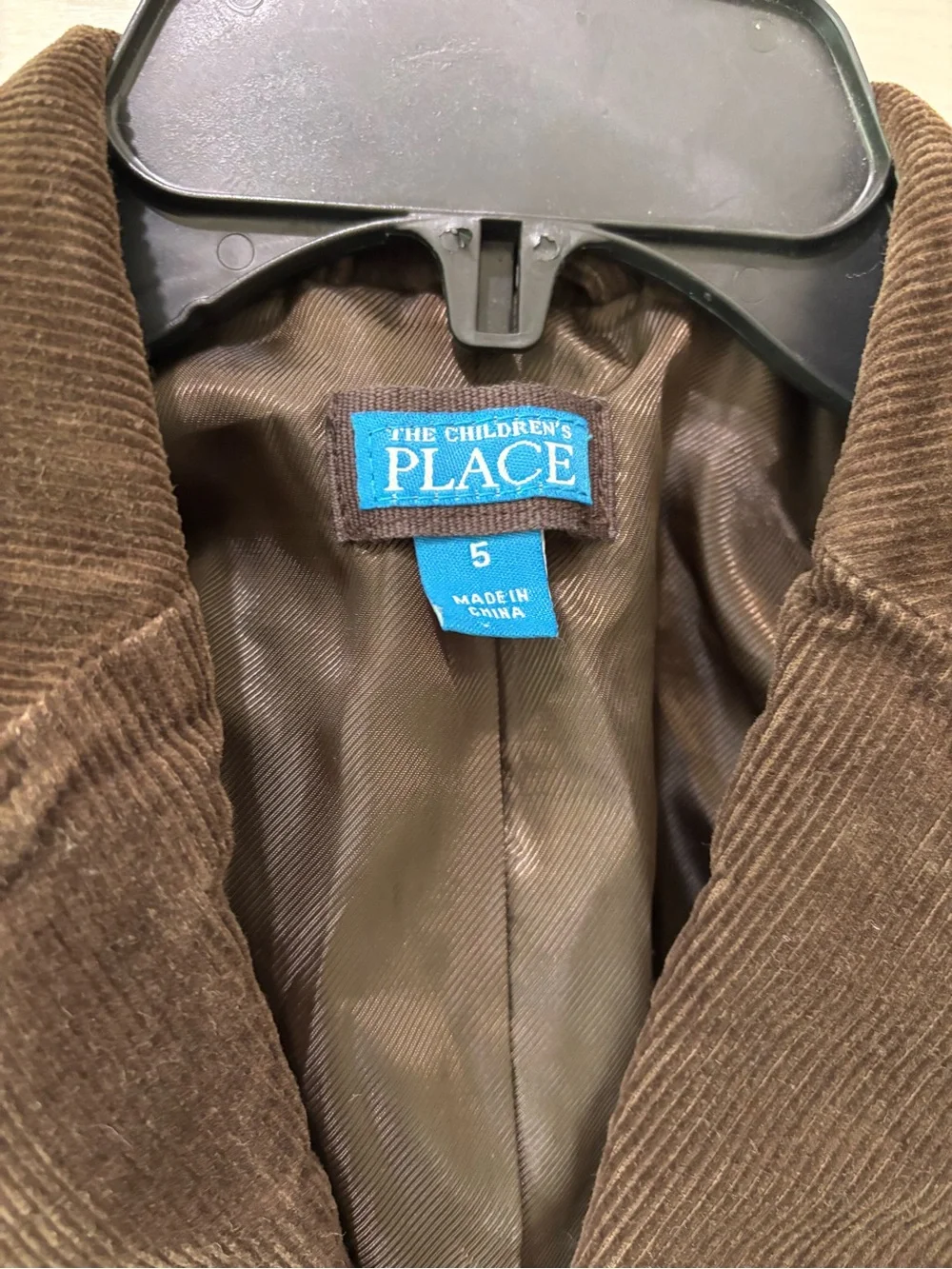 The Children’s Place Boys Brown Corduroy 3 Button Blazer Jacket Size 5